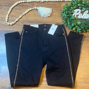🆕7 For All Mankind Aubrey black skinny jeans super high waist skinny